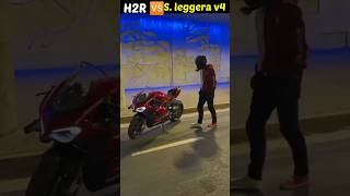 H2R vs Super Leggera V4 😲😱 shorts h2r ducati [upl. by Airitak]