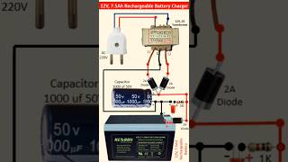 12V 75Ah Rechargeable Battery Charger Using Full Wave Rectifier  How to Charge 12V 7Ah UPS Battery [upl. by Eseerehc954]