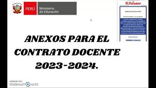 ANEXOS PARA LA CONTRATACION DOCENTE 20232024 [upl. by Meda609]