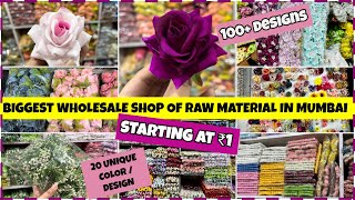 BIGGEST WHOLESALE SHOP OF RAW MATERIAL IN MUMBAI  FLOWER JEWELLERY  VARMALA  TIARA TORAN MAKING [upl. by Edy]