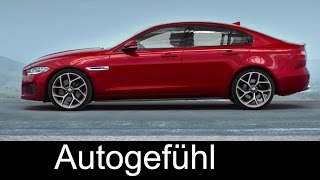 Jaguar XE Exterior midsize car vs BMW 3Series Mercedes CClass amp Audi A4 allnew neu [upl. by Januarius]