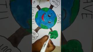 How To Draw Earth Drawing  World Earth Day Drawing  Save Earth Drawing [upl. by Nohsauq953]