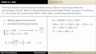 Zadanie 31a  matura z matematyki Zadanie tekstowe  baseny zestaw 1 [upl. by Curkell61]