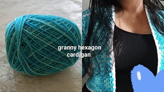 Granny hexagon cardigan easy granny hexagoncrochet [upl. by Watson]