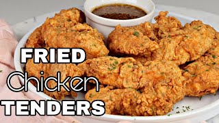 The Secret To The Perfect CRISPY Fried Chicken Tenders  Home Style Chicken Tenders [upl. by Ridglee]