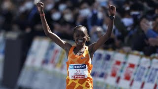 Brigid Kosgei ThirdFastest Marathon In HISTORY At Tokyo Marathon [upl. by Parent529]