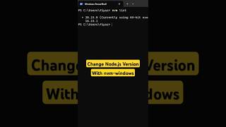 How to Change Nodejs Version Using nvm on Windows coding node nvm version [upl. by Friend]