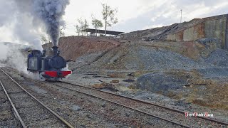 4K LIX Congreso FEAAF Locomotora de vapor del tren minero de Riotinto y visita a la cochera [upl. by Eisac8]