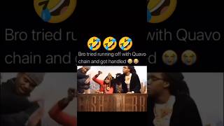 Bro tried running off with Quavos chain 🤣quavo offset takeoff migos funny fyp viralshorts [upl. by Devona627]