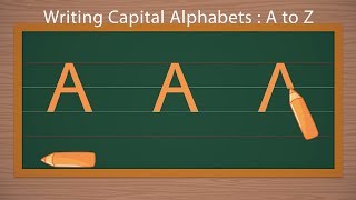 Writing Capital Letters  How to Write Alphabets  Beautiful Handwriting  School Learning Video [upl. by Shulock584]