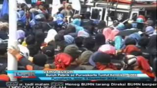 ANTV TOPIK Buruh Pabrik SePurwakarta Tuntut Kenaikan UMK [upl. by Orford]