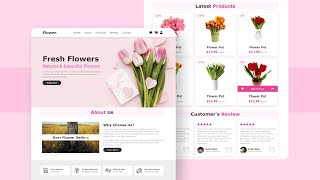 Create A Responsive ECommerce Flower Shop Website Design Using Pure HTML amp CSS Only [upl. by Nailluj]