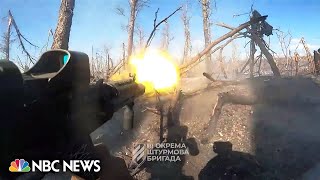 Dramatic battle video shows Ukrainian raid on Russian trenches near Bakhmut [upl. by Yellat]