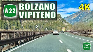 4K  Autostrada A22 del Brennero  Bolzano  Vipiteno  Real Time [upl. by Holihs]