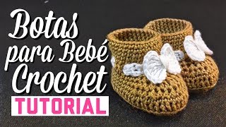 Botas para Bebé  Tutorial Crochet [upl. by Erot127]