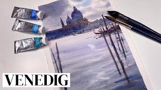 Im Regen leuchten die Farben  Aquarell Tutorial [upl. by Hukill]