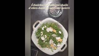 Roquette aux champignons et gouda vieux recette lacuisinedegail roquette champignons salad [upl. by Lynnell]