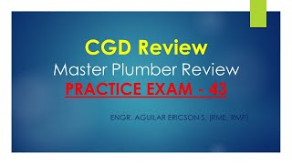 CGD Review  Master Plumber Practice Exam 43 [upl. by Esiom89]