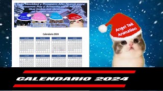 Calendario 2024  Descarga Gratis para imprimir [upl. by Jasik]