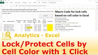 Lock or Protect Cells by Cell Color in 1 Click  VBA for Beginner [upl. by Jyoti]