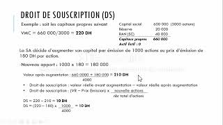 Augmentation du capital Partie 2  Droits de Souscription [upl. by Yrelle]