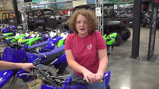 kids shop for new dirt bike gear and dirt bikes for Layla at mountain motorsports Lets go [upl. by Hasseman]