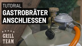 Gasflasche an Gastrobräter anschließen  Anleitung [upl. by Klenk]