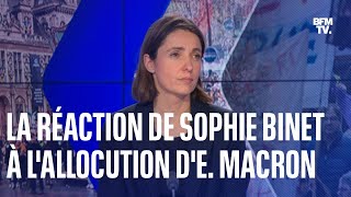 Allocution dEmmanuel Macron la réaction de Sophie Binet la secrétaire générale de la CGT [upl. by Hildebrandt]