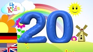 Bilingual Counting Numbers 1120 english and german Counting eleven to twenty  learning video [upl. by Htomit]