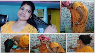 Blind Fold Hair Wash Challenge Video। Noseblowing।Fanny challenge।Request [upl. by Hpesoy867]