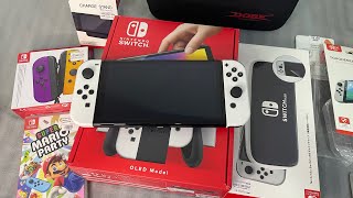 Nintendo Switch Oled Model Unboxing  accessories [upl. by Rotow]