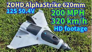 200MPH 320kmh HD footage ZOHD AlphaStrike 620mm [upl. by Anitselec]