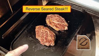 How To Reverse Sear Steak on a Pellet Smoker  ZGrills 700 Series Pellet Smoker  Cast Iron Seared [upl. by Evelunn750]