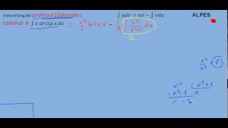 Integrales por partes 06 ejemplo 4 x por arcotangente parte 2 [upl. by Brenden]