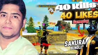 40 KILLS WITH 1ST GOLDEN SAKURA BUNDLE 🔥  GARENA FREE FIRE 🎯 [upl. by Ojoj]