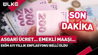 Asgari Ücret ve Emekli Maaşı Ne Kadar Olacak Ekim Ayı Enflasyonu Belli Oldu Sondakika [upl. by Akcemat]