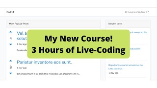 My NEW Course Creating miniReddit in Laravel 8 3 hrs of livecoding [upl. by Elocen]