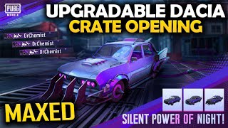 New Upgradeable Dacia Crate Opening  Midknight Dacia  PUBG Upgrade Dacia Car Skin  New Lucky Spin [upl. by Amluz]