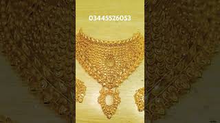 Beautiful collar set handmade 03445526053 gold goldstyle goldfashion wedding [upl. by Sidalg]