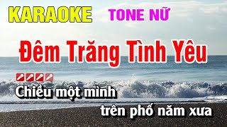 Karaoke Đêm Trăng Tình Yêu Tone Nữ Nhạc Sống  Hoàng Luân [upl. by Ykcin531]