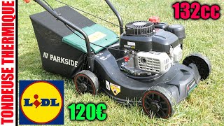 tondeuse thermique LIDL PARKSIDE PBM 132 B1 132cc 41cm 18kw Petrol Lawnmower BenzinRasenmäher [upl. by Aseeram]