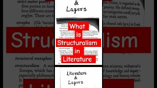 What is Structuralism in Literature [upl. by Enimzaj741]