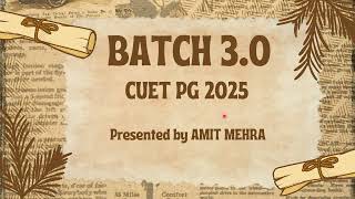 Everything you need for CUET PG History 2025 BATCH 30  Complete Syllabus Coverage [upl. by Reinhardt]