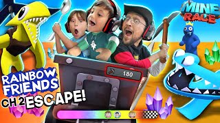 Rainbow Friends Mine Race Escape NEW Roblox Game FGTeeV Challenge [upl. by Arbmik]