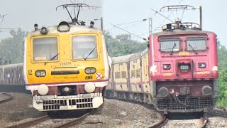 Dangerous Railway Curves  Intercity ExpressBandel Katwa Emu Local Trains Curving at Full Speed [upl. by Yllitnahc]