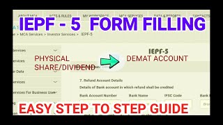 IEPF 5 FORM EASY PHYSICAL SHAREDIVIDEND TRANSFER TO DEMAT ACCOUNT Client Master listHindiEnglish [upl. by Marylee405]