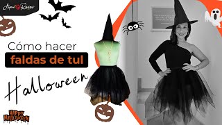 ¿Cómo hacer una falda de tul Fácil para Halloween 🎃 [upl. by Idnek]