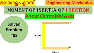 Moment of Inertia of Channel Section about centroidal axesമലയാളം Problem 05Engineering Mechanics [upl. by Tan]