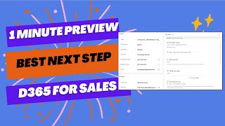 Best Next Step Using the Up Next Widget in Dynamics 365 for Sales [upl. by Nwahsed]