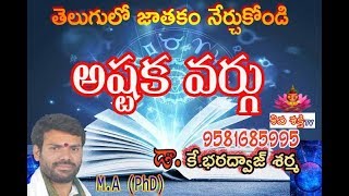 Ashtakavarga Learn Astrology In TeluguLearn AstrologyJathakam [upl. by Inhoj]